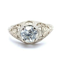 Authenticity Guarantee 
14k White Gold Art Deco .78ct Genuine Natural Diamond... - £1,747.71 GBP