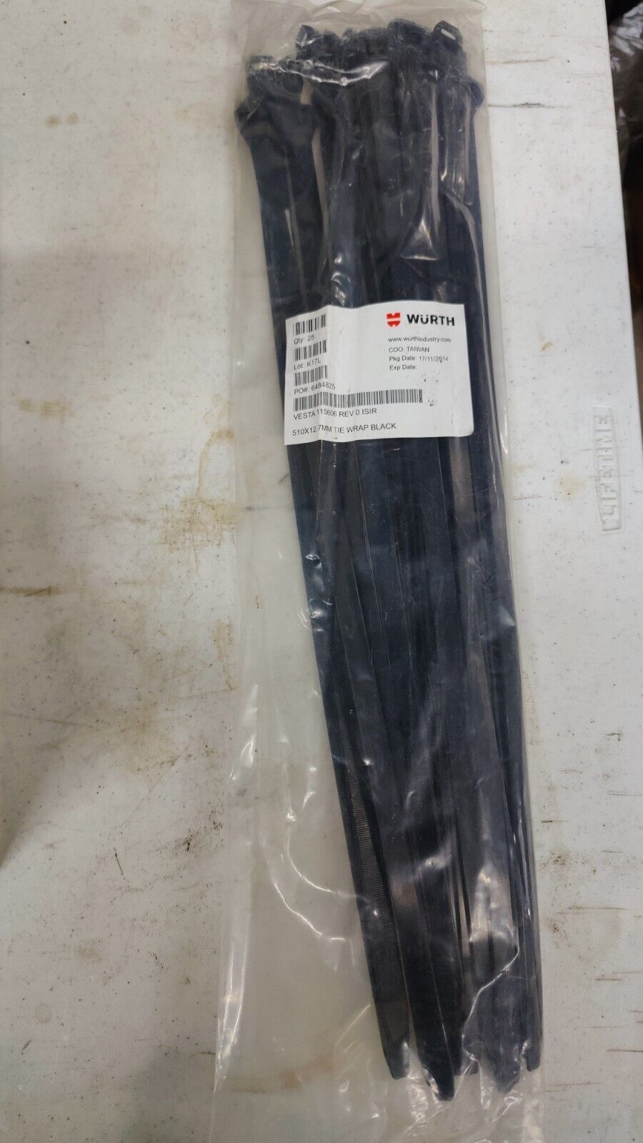 Cable Ties Zip Tie Wraps, Heavy Duty, 20&quot;x1/2&quot;, 25/pack, Würth, 510x12.7... - $9.46