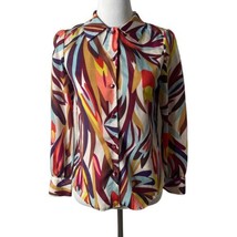 Missoni For Target Colorful Abstract Print Blouse Button Up Top Women Size XS - £17.13 GBP