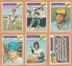 1977 Topps Milwaukee Brewers Team Lot Robin Yount Gorman Thomas Sal Bando Scott - £8.78 GBP