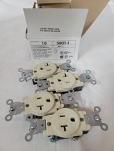 Qty. of 4 Leviton 5801-I Single 20A ,120V Receptacle, Ivory, New - $375.23 MXN