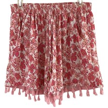 Simply Southern L Large PJ Lounge Shorts Women Elastic Waist Floral Punch Pink - £9.59 GBP