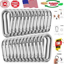 24 PCS Lightweight D-Ring Aluminum Carabiners - Perfect for Outdoor Adve... - $350.07 MXN