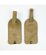 2 Vintage Continental Airlines Statesman Luggage Statement Tag Beige Buckle - $27.41 CAD