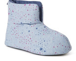 NEW Womens Dearfoams Zoey Jersey Memory Foam Boot Slippers blue stars sz... - £14.43 GBP