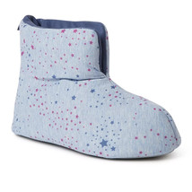 NEW Womens Dearfoams Zoey Jersey Memory Foam Boot Slippers blue stars sz... - £14.34 GBP