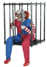 Animated Laughing Clown Inside Cage Walk-Around Halloween Costume Accessory Prop - £160.59 GBP