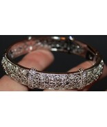 Fabulous flawless chunky sparkly NADRI signed hinged clasp Bracelet Lot#... - $94.35