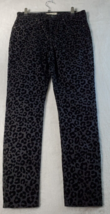 Madewell Jeans Womens Size 27 Mid Rise Skinny Black Animal Print Velvet Pull On - £14.08 GBP