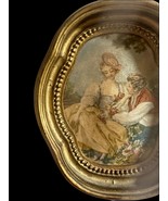 Mini French Vintage ‘Painting’ Print on Silk Antique Old Original Ornate... - $1,606.29 MXN