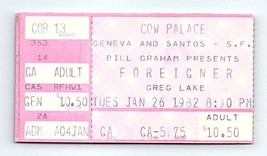 Foreigner Konzert Ticket Stumpf Januar 26 1982 San Jose California - $49.13