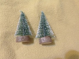 2 Mini Model Frost Christmas Tree Crafts Small Pine Tree Table Office Ho... - £5.03 GBP