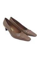 Salvatore Ferragamo Tan Pump Patent Leather Lizard Low Heel 10 B - £47.70 GBP