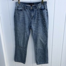 WHO WHAT WEAR with Silver and White Pearls Jeans size 6 - $11.13