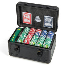 Casino Poker Chips with 600 Pieces Chips Texas Holdem Poker Chip Set-Black - Col - €110,44 EUR