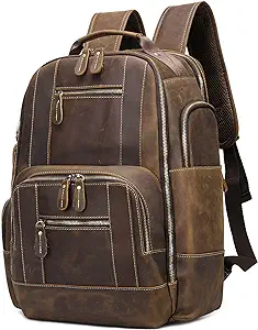 Leather Backpack For Men, 15.6 Inch Laptop Backpack Large Capacity Busin... - $277.99