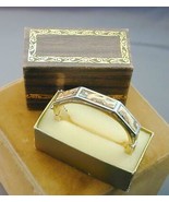 Vintage Faceted Enamel Panel Hinged Bangle Bracelet NIB - £23.94 GBP