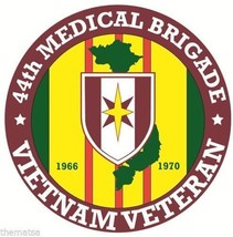 Army Vietnam Veteran 44TH Medical Brigade Bumper Car Sticker Decal - £15.68 GBP