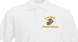 EGA Vietnam Veteran emblem  Military Army Embroidered Polo Shirt - £26.11 GBP