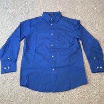 Chaps Long Sleeve Blue Button Down Dress Shirt Boys Youth 10 - $11.99