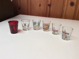 Lot of 6 Vintage Colorful Souvenir Shot Glasses - $9.99