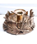 Vintage Chapman candlestick holder hurricane brass leaves candle ornate ... - $74.65 CAD