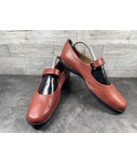 Sudini Flats Women 11N Narrow Shoe Red leather Slip On Comfort Mary Jane... - $51.36 CAD