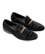 Easy Strider men&#39;s Velvet Dress Loafers Velvet Slip-on Black Shoes Size 9.5 - $20.39 CAD