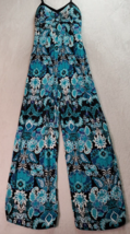 Xhilaration Jumpsuit Womens Small Blue Multi Floral 100% Rayon Sleeveles... - £14.49 GBP