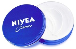 Original NIVEA CREME 1 oz rOund Blue METAL TIN Dry Skin MOISTURIZING CRE... - $12.43