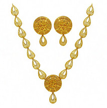 Fein Schmuck 22 Karat Echt Massiv Hallmark Gelbgold Halskette Ohrringe DAMEN Set - £4,160.32 GBP
