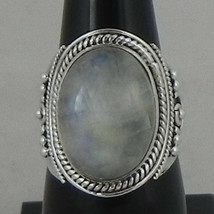925 Sterling Silver Rainbow Moonstone Sz 2-14 Oval Ring Women Her Gift RS-1407 - £32.96 GBP