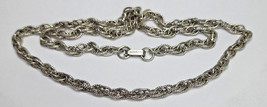 Vintage Karu Arke Signed Silver Tone 24&quot; Chain Textured Necklace  SKU 68 - £15.61 GBP