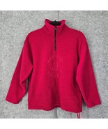 Vintage 90s SJB Sport Fleece Pullover Men Small Rasbery Red, Weekend Equ... - $17.75