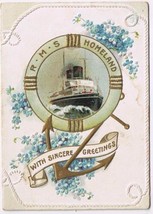 Greeting Card Christmas Embossed R.M.S. Homeland Forget Me Nots - £3.94 GBP
