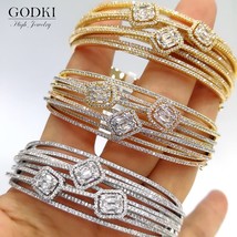Luxury Crossover BOLD Bangles For Women Wedding Full Baguette Cut Cubic ... - £43.66 GBP