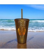 Starbucks 50th Anniversary Honeycomb Gold Studded Cold Cup Tumbler 16 oz... - $487.10 MXN