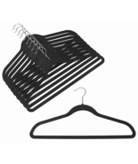 100 Flocked Non Slip Velvet Black Clothes Suit/Shirt/Pants Hangers Set - $43.39