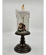 Santa LED Lighted Christmas Holiday Candle Snow Globe Tabletop Mantle De... - $534.42 MXN
