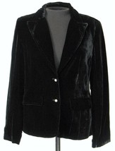 Alfani Petite Velour Womens Jacket Blazer Size 10 P  Petite 10 Black  Ne... - $58.04