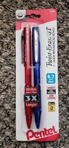 Pentel Twist-Erase GT 2-PACK 0.7mm Mechanical Pencils Blue / Red Barrels - £5.31 GBP
