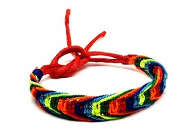 Gay Pride Friendship Bracelet Colour Band Cord Rainbow Tie Yourself LGBTQI - £2.57 GBP