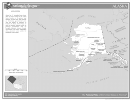 Alaska State Counties (Black&amp;White) Laminated Wall Map - $94.05