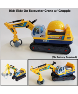 Kids Ride On Toy Excavator Tractor Construction Truck Crane w/ Grapple B... - $68.30