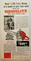 1955 Print Ad Homelite One Man Chain Saws Charlie Downs Rock Rift,NY - £11.70 GBP