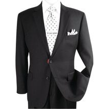Men Renoir Suit Separate Super 140s Soft Wool Two Button Classic Fit 508-1 Black image 7