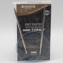 Addi Knitting Needle Turbo Circular Skacel Exclusive Blue Cord 24 inch US #9 - £10.84 GBP