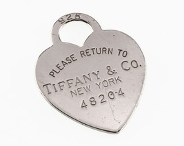 Tiffany &amp; Co.Argento Sterling &quot; Ritorno A &quot; Cuore Etichetta Ciondolo W/ Seriale - $118.67