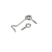2PK Everbilt 2 in. Stainless Steel Hooks and Eyes For Screen Door Gate Fence - £15.92 GBP