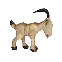 Vintage Hand-Carved Wooden Goat Figurine Decorative Folk Art Farmhouse *... - £13.85 GBP